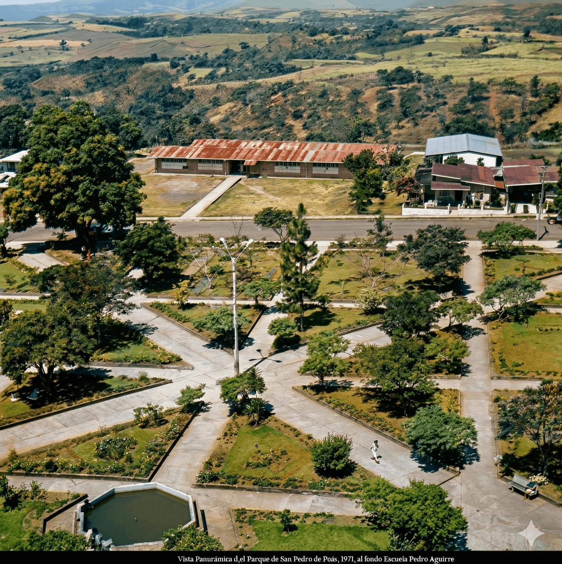 Vista Panorámica del Parque de San Pedro de Poás, 1971